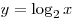 y = \log _2
x