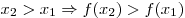 x_2  > x_1  \Rightarrow f(x_2 ) > f(x_1
)