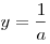 y = \frac{1}{a}