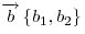 \overrightarrow b \left\{ {b_1 ,b_2 }
\right\}