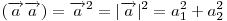(\overrightarrow a\overrightarrow a) = \overrightarrow a^2  = |\overrightarrow a|^2  = a_1^2  + a_2^2 