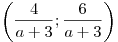 \left( \frac{4}{a + 3}; \frac{6}{a + 3} \right)