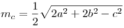 m_c  =
\frac{1}{2}\sqrt {2a^2  + 2b^2  - c^2 } 