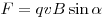F = qvB \sin \alpha 