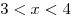 3 < x < 4