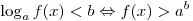 \log _a f(x) < b \Leftrightarrow f(x) > a^b