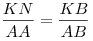 \frac{{KN}}{{AA}} = \frac{{KB}}{{AB}}