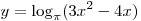 y = \log _\pi (3x^2 - 4x)
