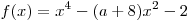 f(x) = x^4  - (a + 8)x^2  - 2