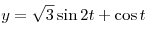 y = \sqrt 3 \sin 2t + \cos t