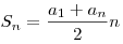 S_n = \frac{{a_1 + a_n }}{2}n