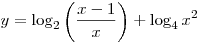 y = \log _2 \left( {\frac{{x - 1}}{x}} \right) + \log _4 x^2

